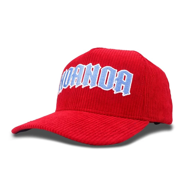 Red Casual Style Corduroy Baseball Cap