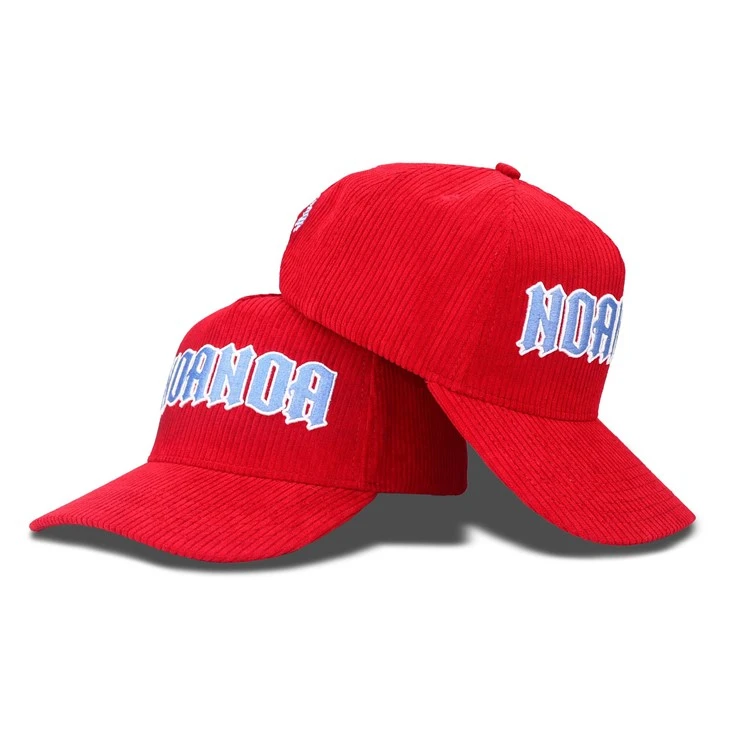 Červený běžný styl Corduroy Baseball Cap