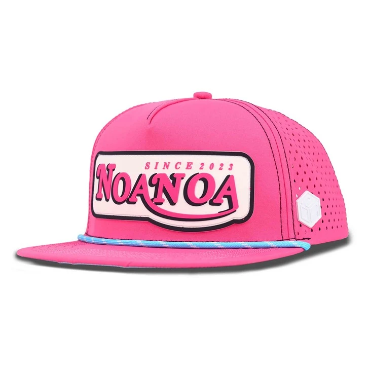 Rose Pink Rubber Snapback Cap