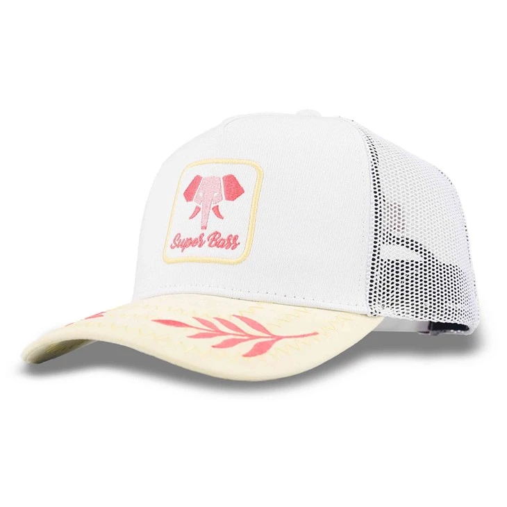 Unique Elephant Icon White Trucker Cap